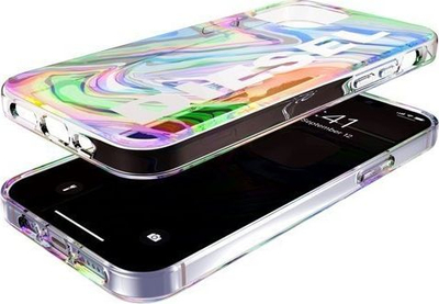 Këllëf telefoni Diesel Clear Case Digital Holographic AOP për iPhone 12 / 12 Pro, transparent, holografik