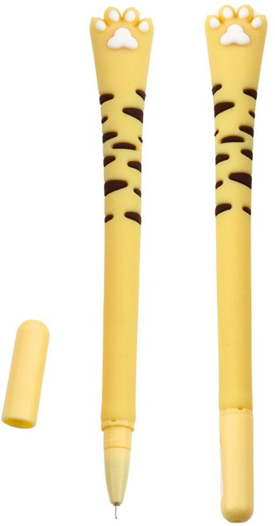 Stilolaps xhel Cat Paw, bojë blu, 16.5cm, i verdhë me vija