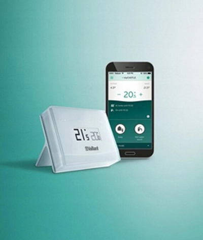 Termostat i zgjuar Vaillant eRELAX, wireless, me komandë nga aplikacioni, i bardhë