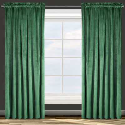 Perde Eurofirany Drape 371121, 140 x 250 cm, velvet, jeshile e errët