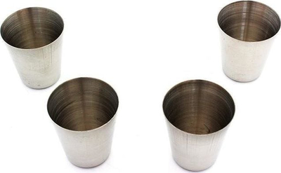 Set gotash shot AG171A, 4 copë 30 ml, çelik inox, argjendtë me etui të zezë