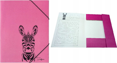 Dosje me goma në qoshe PAGNA Corner Zebra, DIN A4, karton, fuksia