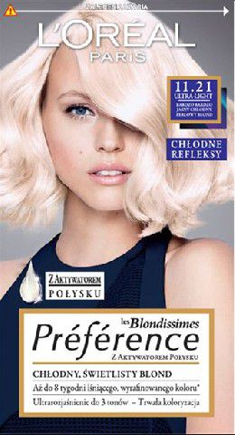 Ngjyrë flokësh L’Oréal Preference, 11.21, ultra e hapur, bionde