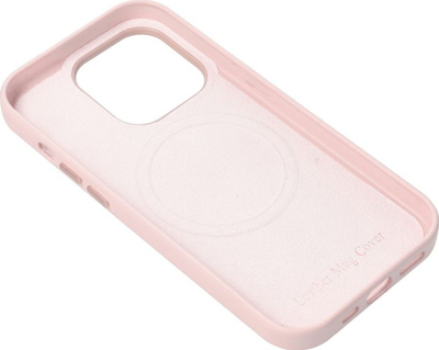 Kollf iPhone 15 Pro Leather Mag Cover, lëkurë eko, MagSafe, rozë