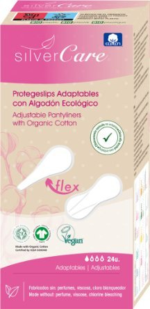 Protezglisa higjienike SilverCare Adaptable, pambuk organik, 24 copë, të bardha