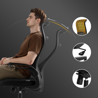 Karrige zyre SENSE7 Revo, ergonomike, me mbështetëse krahësh, e zezë