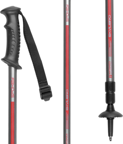 Shtylla trekking Spokey Ekvilibro, me antishock, 105-135 cm, gri