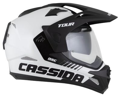 Kaska moto CASSIDA Tour 2.0 Dual 2026, Pinlock ready, vizor dielli, e bardhë e zezë