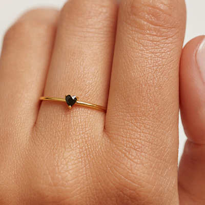 Unazë PD Paola Black Heart Gold AN01-224, 54 mm