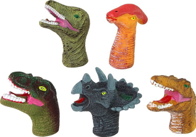 Kukulla gishti dinosaurë, set 5 copë, shumëngjyrëshe