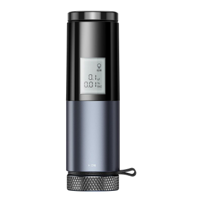 Alkotest portativ Baseus, automatik, USB C, me ekran LED, gri e zezë