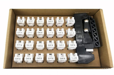 Set keystone Intellinet 369236, 24 module RJ45 UTP Cat6, mjet krimpimi, të bardha