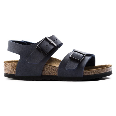 Sandale për kalamaj Birkenstock New York BS Jr, shollë anatomike, Birko Flor nubuck, bezhë