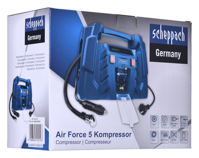 Kompresor portativ Scheppach AIR-FORCE 5, 8 bar, 220-240 V, plastik, i zi