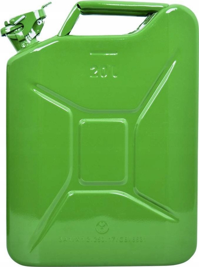 Bidon karburanti Carpoint Jerry Can, 20 litra, metal, jeshil