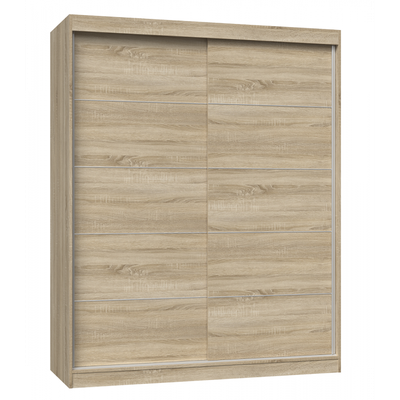 Dollap rrobash Topeshop IGA 160, dyer rrëshqitëse, panel i laminuar 16mm, ngjyrë lisi Sonoma