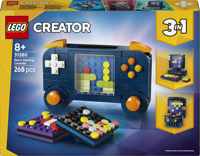 Set ndërtimi LEGO Creator 31380 Retro Gaming Console, 268 pjesë, 3 në 1, shumëngjyrësh