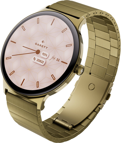 Паметен часовник Garett Verona 2, екран 1.43\" AMOLED, Bluetooth, златна боја
