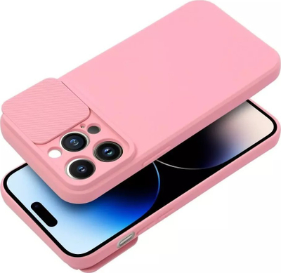 Kllëf Smarty Slide Case për Apple iPhone 14 Pro Max, TPU i butë e fleksibël, me mbrojtje kamere, rozë