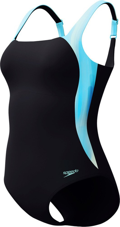 Kostum banje për femra Speedo LunaLustre, shaping, i zi turquoise