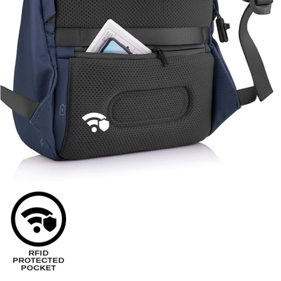 Çantë shpine XD Design Bobby Soft, 15.6", kundër vjedhjes, blu navy