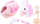 Set lodrash Interactive Bunny ZA3554, lepurush interaktiv, çantë pelushi, rozë