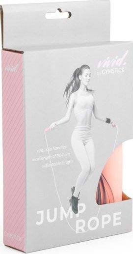 Litar kërcimi Gymstick Vivid, 2m, me doreza të rehatsme, rozë