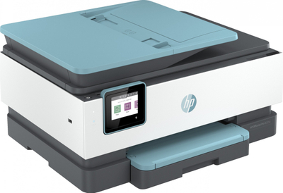 Printer multifunksion HP OfficeJet Pro 8025e, me ngjyra, Wi‑Fi, i bardhë blu