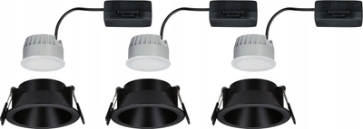 Spot dritë e futura LED EGLO Cole Coin, set 3x6W, 1410lm IP44, e zezë