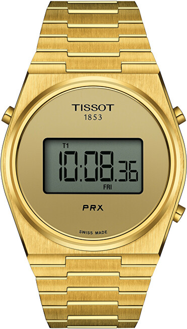 Orë dore për meshkuj Tissot PRX Digital, e artë