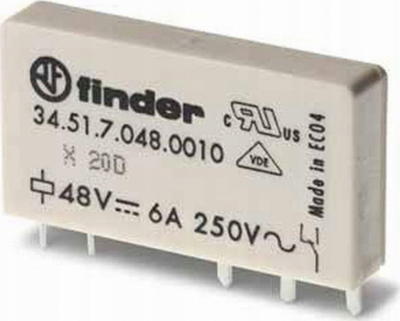 Relé energjie Finder 34.51.7.012.4010, 12 VDC, 170 mW, e bardhë
