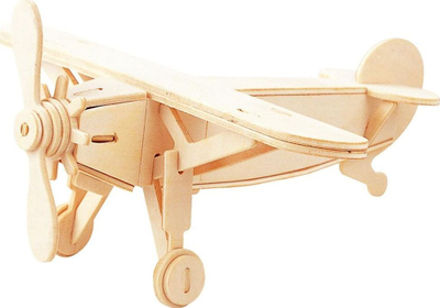 Puzzle druri Eureka Gepetto Airplane G3, model 3D, avion dekorativ, ngjyrë druri