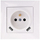 Prizë muri Wesa Single Socket, me USB, me kornizë, e bardhë