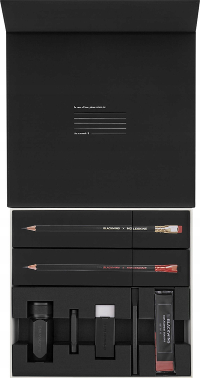 Set lapsash grafiti Blackwing x Moleskine, mprehëse dhe goma rezervë, i zi