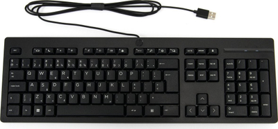 Tastierë HP 125 Wired, me kabllo USB, layout i plotë, e zezë