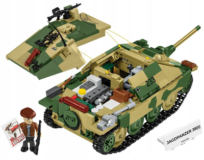 Set blloqesh Cobi Jagdpanzer 38t Chwat, 731 pjesë, shkalla 1:28, ngjyrë kamuflazh