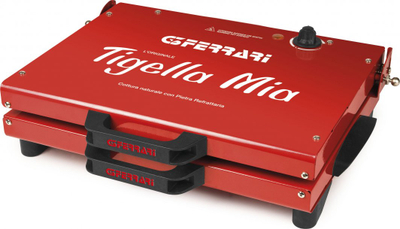 Pjekës elektrik G3Ferrari Tigella Mia, pllaka guri, termostat që rregullohet, i kuq