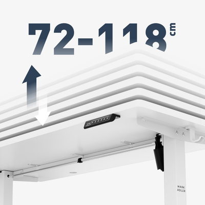 Tavolinë elektrike Mark Adler Leader 7.3, 140x70 cm, lartësi e rregullueshme, e bardhë