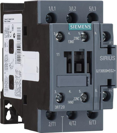 Kontaktor Siemens SIRIUS 3RT2027 1AP00, 3-polësh, 32A 15kW, gri