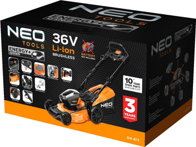 Kositëse bari me bateri Neo 04-611, 36V, 45cm, gri