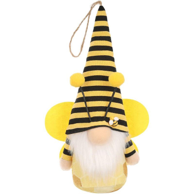 Dekor varës GNOME DWARF Bee, pranveror, 20 cm, e verdhë