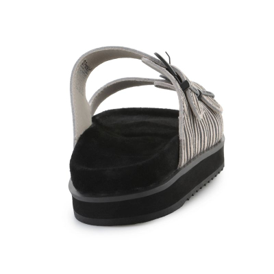 Sandale D.FRANKLIN Nordic Sandal Buckle Zebra, me platformë, të zeza me print zebra