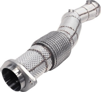Downpipe TurboWorks BMW X3M X4M S58 3.0T, çelik inox, me mburojë termike