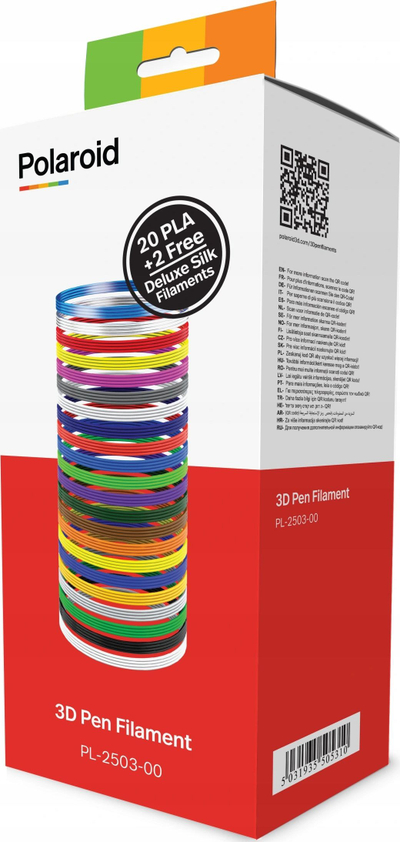 Filament PLA për stilolaps 3D Polaroid, 22 ngjyra, mbi 100 metra, shumëngjyrësh