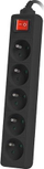 Listelë rryme Lanberg PS1 PS1-05E-0300-BK, 5 priza, kabllo 3 m, e zezë