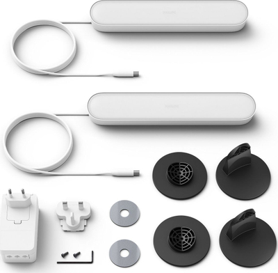 Llambë tavoline Philips Hue RGBW, set 2 copë, smart, e bardhë