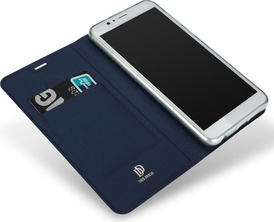 Футрола-портфел Dux Skin за Huawei Y3 2017, еко кожа, магнетно затворање, темно сина