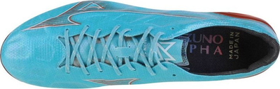 Фудбалски копачки Mizuno Alpha Japan Mix M P1GC236025, метални копчиња, за природни терени, сино бакарни