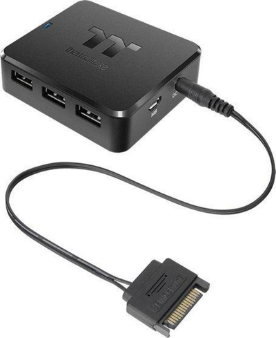HUB për karikim Thermaltake 3x USB-A + 3x USB-A 2.0, i zi