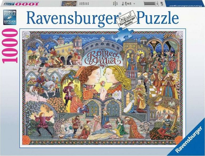Puzzle Ravensburger Romeo and Juliet, 1000 copa, 70 x 50 cm, shumëngjyrësh